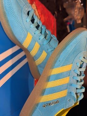 adidas spezial Suede Sneakers in Light Blue & Yellow